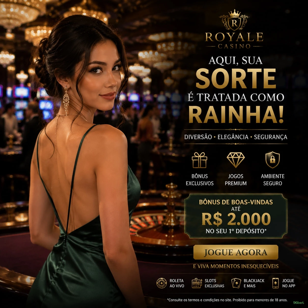 Cassino ao vivo da 96bet com dealers reais
